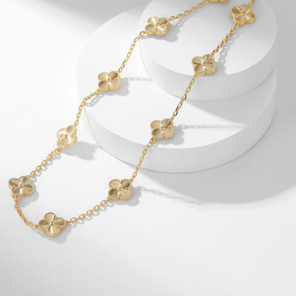 [Super Jewellery]CLOVER 10 MOTIFS LASER NECKLACE