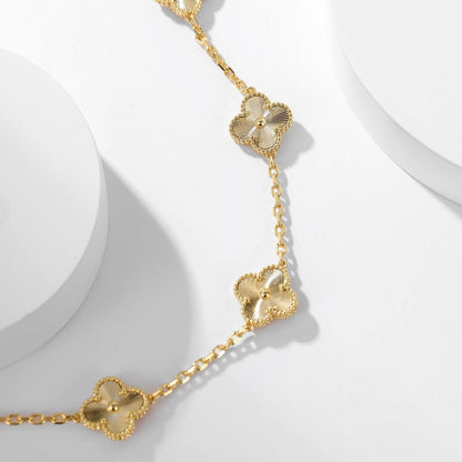 [Super Jewellery]CLOVER 10 MOTIFS LASER NECKLACE