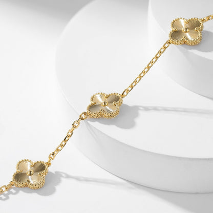 [Super Jewellery]CLOVER 10 MOTIFS LASER NECKLACE