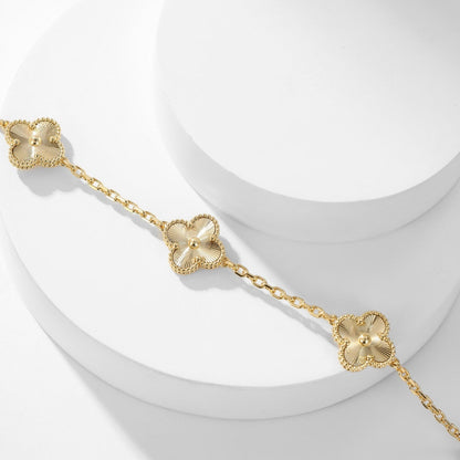 [Super Jewellery]CLOVER 10 MOTIFS LASER NECKLACE