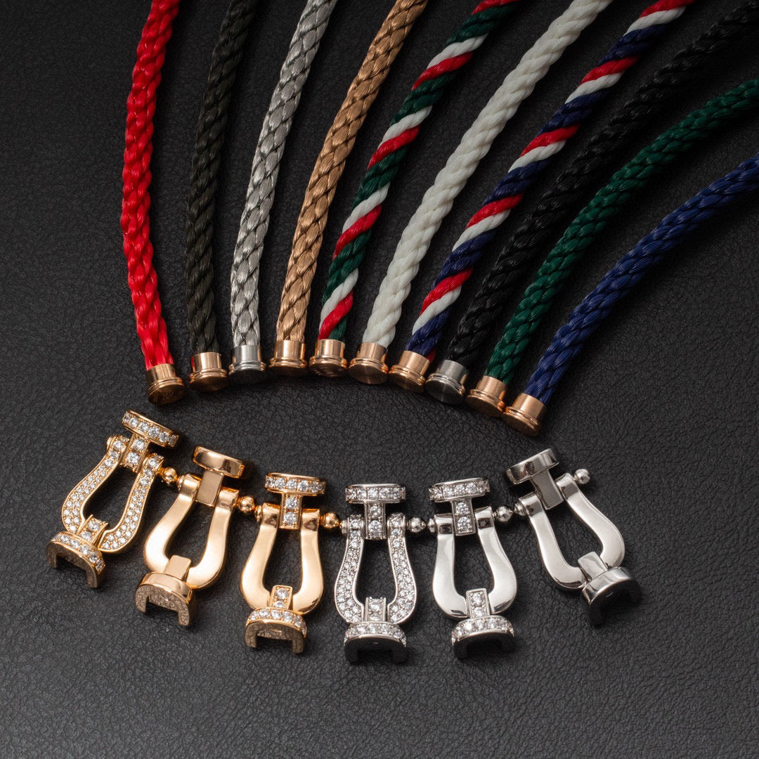 [Super CiCi ]FORCE LARGE HORSESHOE FULL DIAMOND BRACELET SILVER