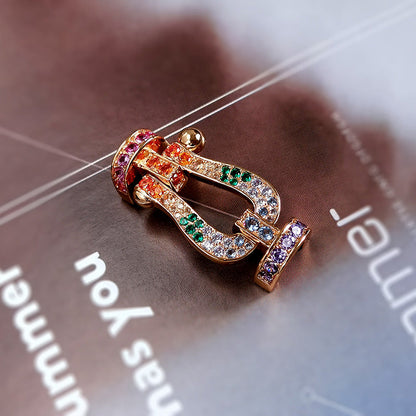[Super Jewellery]FORCE LARGE HORSESHOE  COLORED DIAMOND BRACELET ROSE GOLD