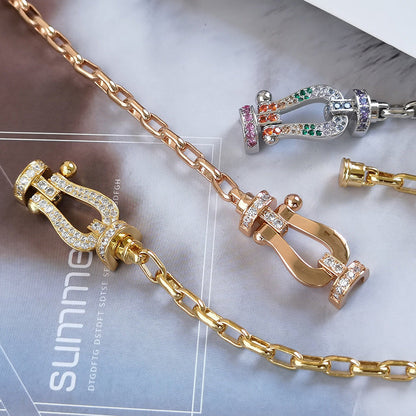 [Super Jewellery]FORCE LARGE HORSESHOE CLASP  METAL BRACELET