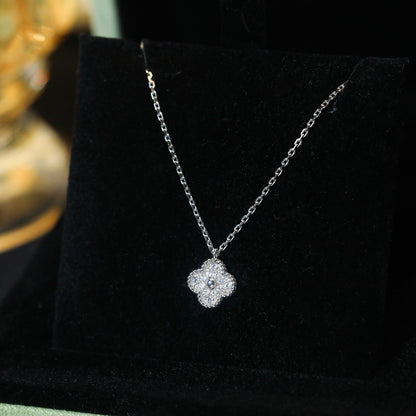 [Super Jewellery]CLOVER MINI 9.5MM PENDANT DIAMOND NECKLACE