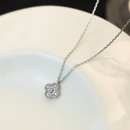 [Super Jewellery]CLOVER MINI 9.5MM PENDANT DIAMOND NECKLACE