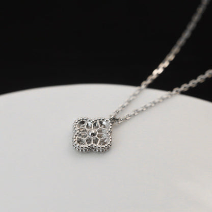 [Super Jewellery]CLOVER MINI 9.5MM PENDANT DIAMOND NECKLACE