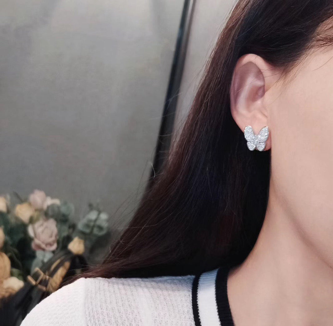 [Super Jewellery]BUTTERFLY ALL DIAMOND EARRINGS