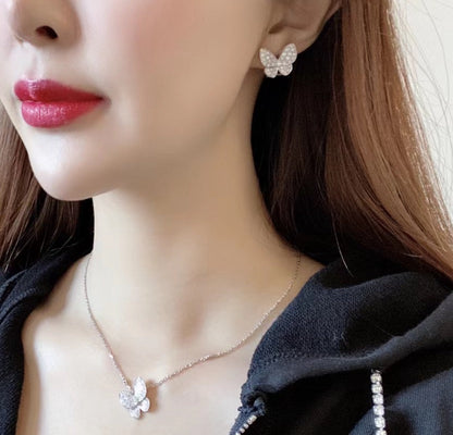 [Super Jewellery]BUTTERFLY ALL DIAMOND EARRINGS
