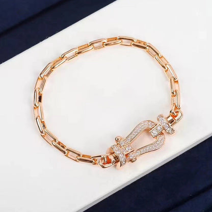 [Super Jewellery]FORCE LARGE HORSESHOE CLASP  METAL BRACELET