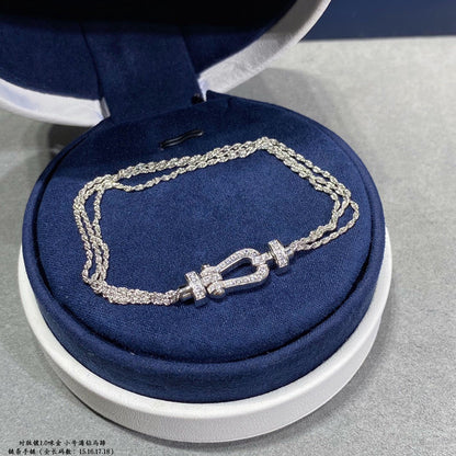 [Super Jewellery]FORCE SMALL HORSESHOE  DIAMOND CHAIN ROPE BRACELET