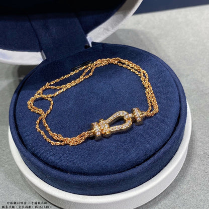 [Super Jewellery]FORCE SMALL HORSESHOE  DIAMOND CHAIN ROPE BRACELET