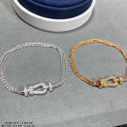[Super Jewellery]FORCE SMALL HORSESHOE  DIAMOND CHAIN ROPE BRACELET