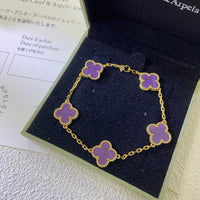 [Super Jewellery]CLOVER  5 MOTIFS  PURPLE VIOLET BRACELET