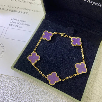 [Super Jewellery] CLOVER 5 MOTIF VIOLET BRACELET COLLECTION