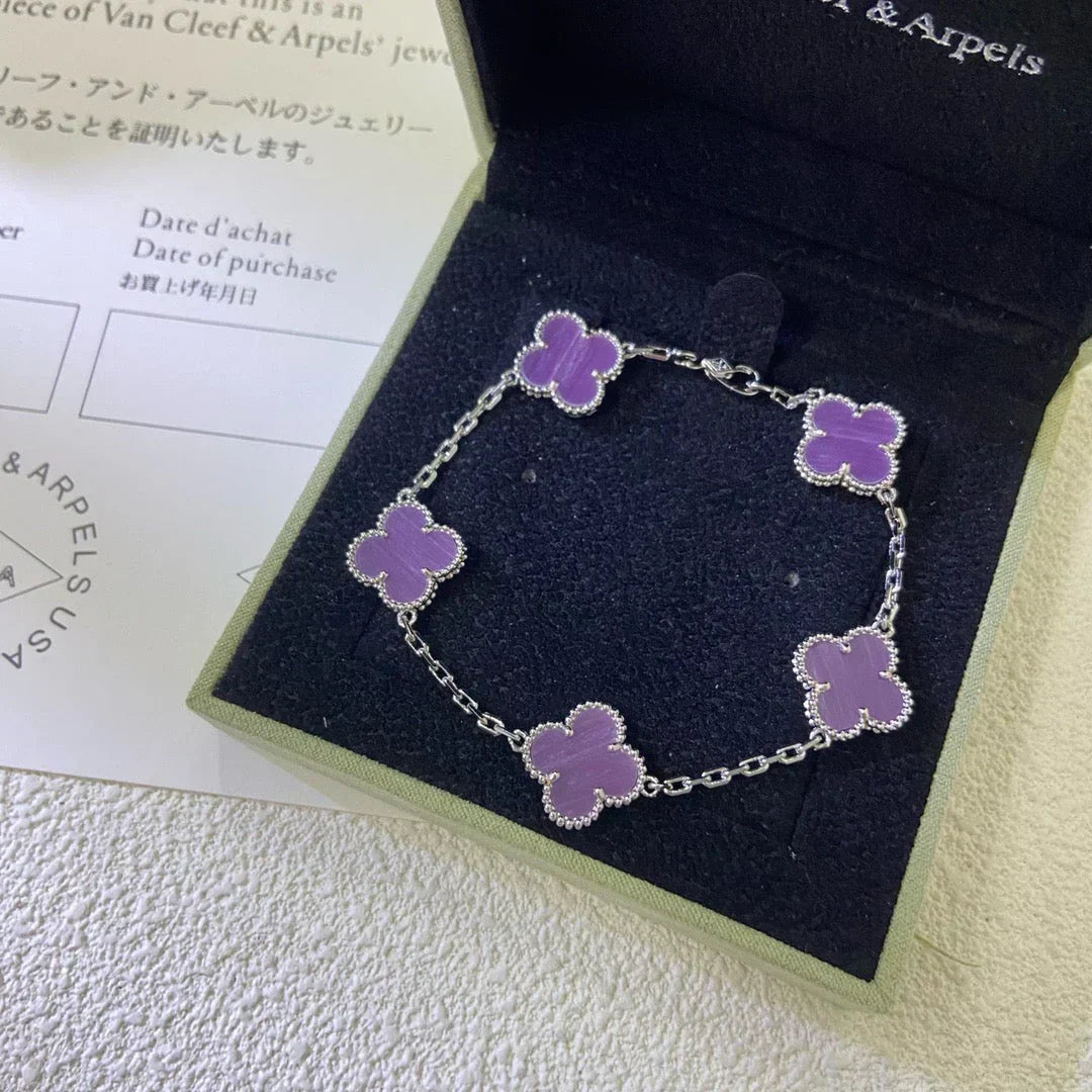[Super CiCi ] KOLLEKTION: CLOVER 5-MOTIV-ARMBAND VIOLETT