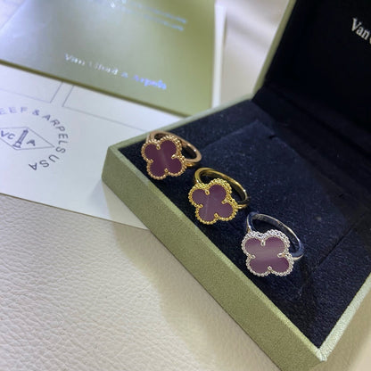 [Super Jewellery]CLOVER  PURPLE VIOLET RING