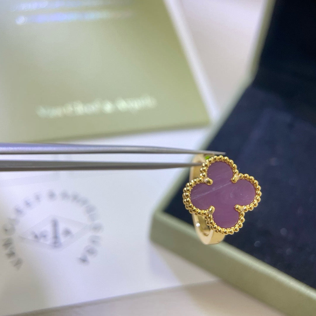 [Super Jewellery]CLOVER  PURPLE VIOLET RING