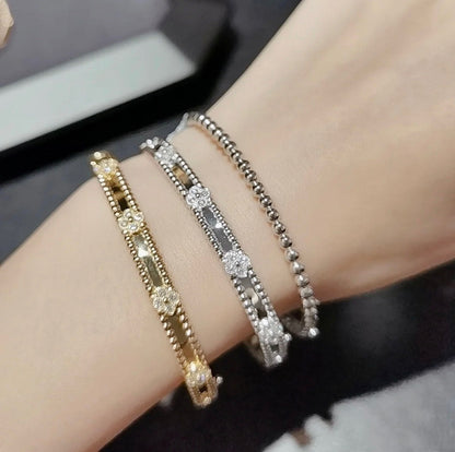 [Super Jewellery]CLOVER BRACELET 4MM DIAMONDS