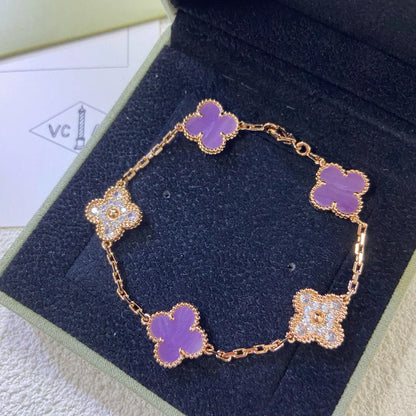 [Super Jewellery] CLOVER 5 MOTIF VIOLET BRACELET COLLECTION