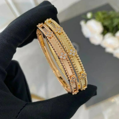 [Super Jewellery]CLOVER BRACELET 4MM DIAMONDS
