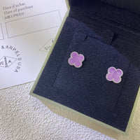 [Super Jewellery]CLOVER MINI 9.5MM  PURPLE VIOLET EARRINGS