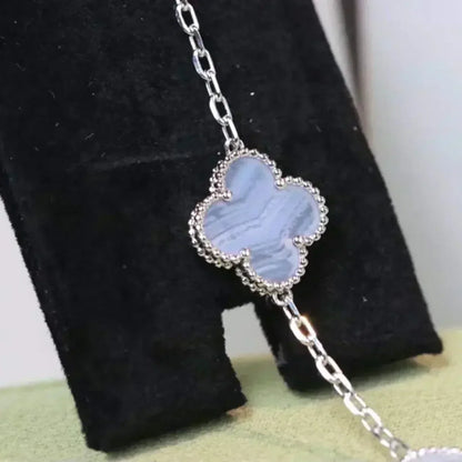 [Super Jewellery] CLOVER 5 MOTIF PURPLE CHALCEDONY BRACELET COLLECTION