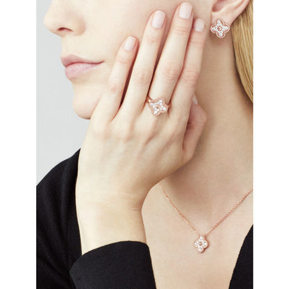 [Super Jewellery]CLOVER 15MM DIAMOND SINGLE FLOWER NECKLACE
