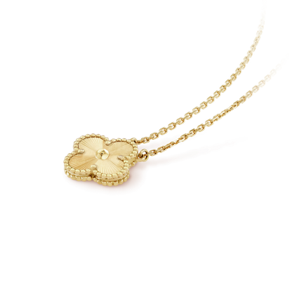 [Super Jewellery]CLOVER 15MM LASER NECKLACE