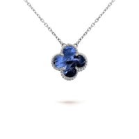 [Super Jewellery]CLOVER 15MM PIETERSITE NECKLACE SILVER