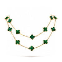 [Super Jewellery]CLOVER 20 MOTIFS MALACHITE GOLD