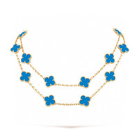 [Super Jewellery]CLOVER 20 MOTIFS BLUE AGATE GOLD
