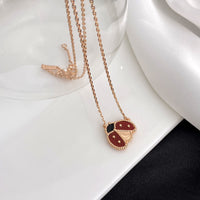 [Super Jewellery]LUCKY  CARNELIANS LADYBUG NECKLACE