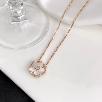 [Super Jewellery]LUCKY  WHITE MOP  PLUM BLOSSOM NECKLACE