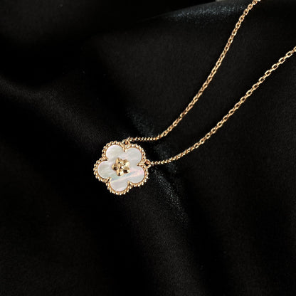 [Super Jewellery]LUCKY  WHITE MOP  PLUM BLOSSOM NECKLACE