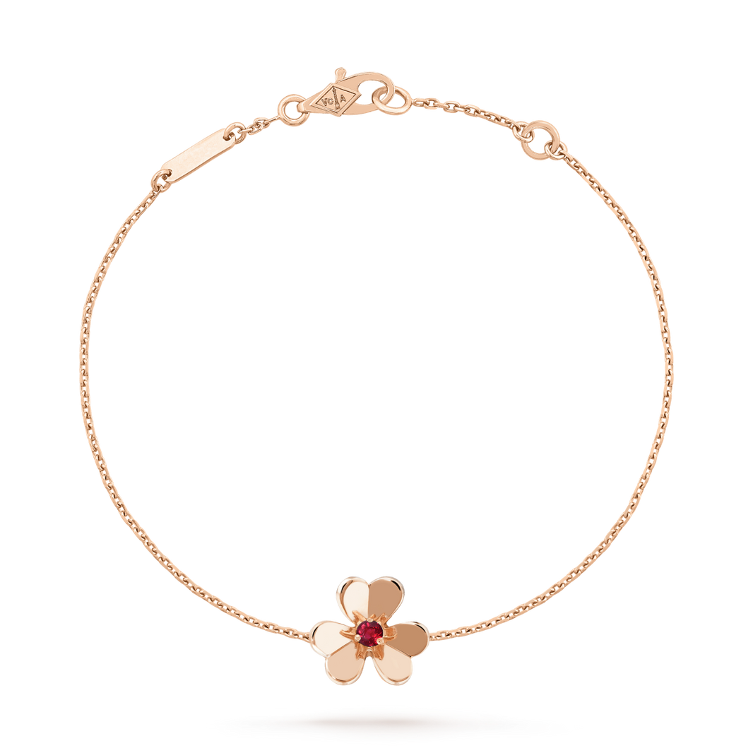 [Super Jewellery]FRIVOLE GOLD FLOWER PINK MALACHITE BRACELET