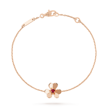 [Super CiCi ]FRIVOLE GOLD BLUMEN-ARMBAND ROSA MALACHIT