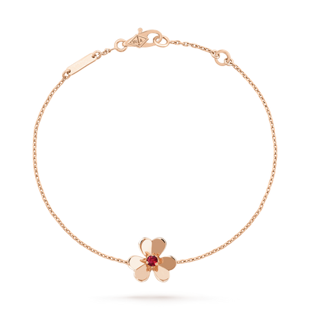 [Super Jewellery]FRIVOLE GOLD FLOWER PINK MALACHITE BRACELET