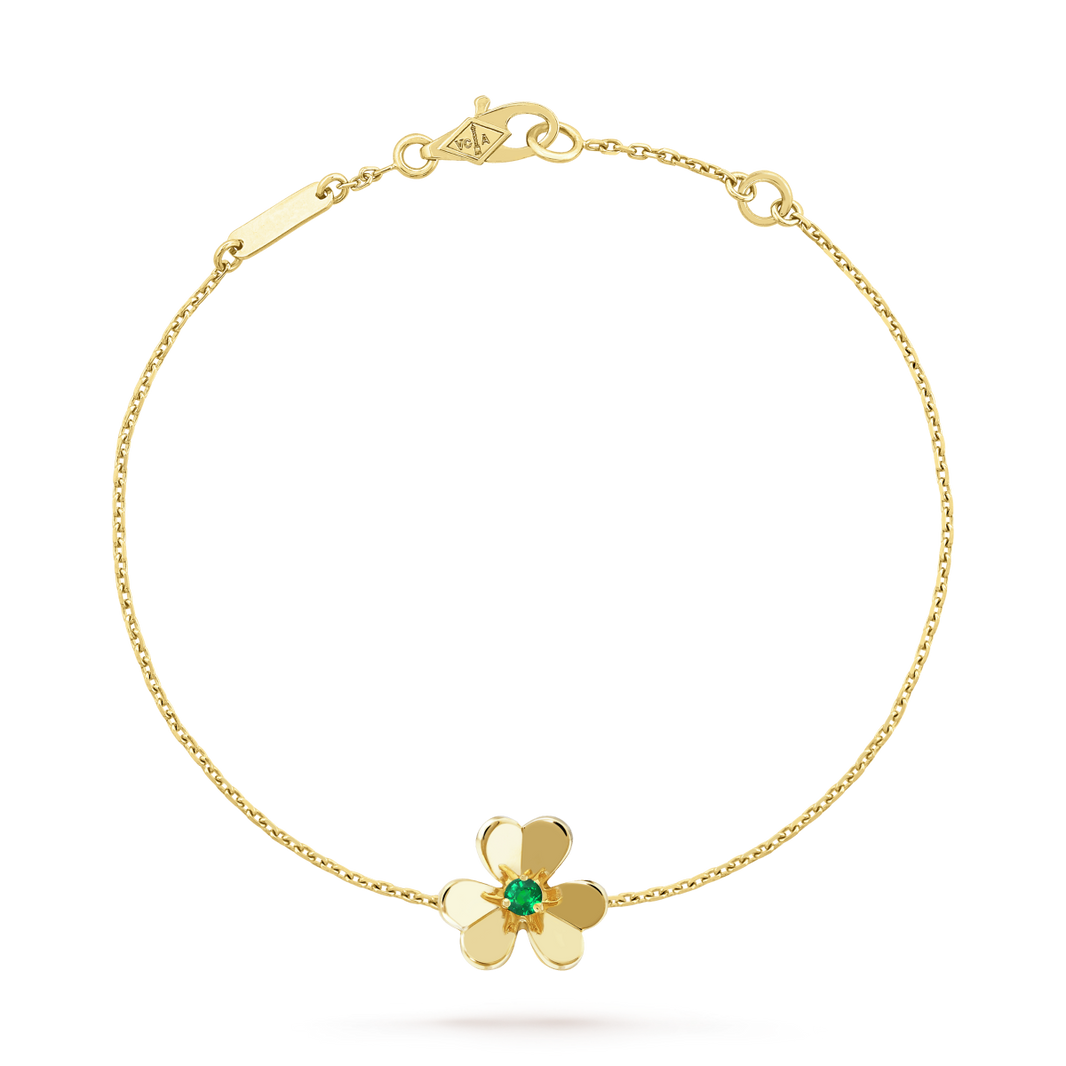 [Super Jewellery]FRIVOLE GOLD FLOWER PINK MALACHITE BRACELET