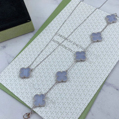 [Super Jewellery] CLOVER 5 MOTIF PURPLE CHALCEDONY BRACELET COLLECTION