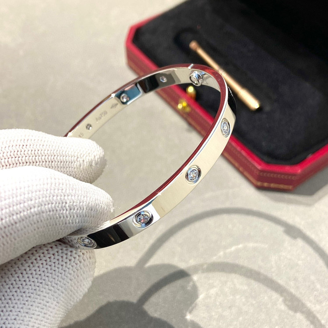 [Super Jewellery]LOVE BRACELET 6.1MM 10 DIAMONDS
