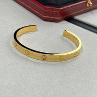 [Super Jewellery]LOVE BRACELET 6.1MM 1 DIAMOND OPEN CUFF