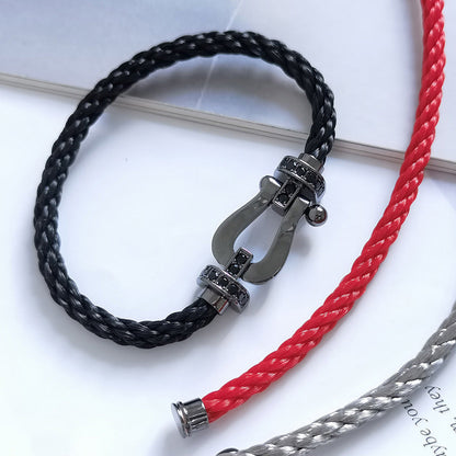 [Super Jewellery]FORCE LARGE SERIES HORSESHOE BLACK SAMURAI BRACELET
