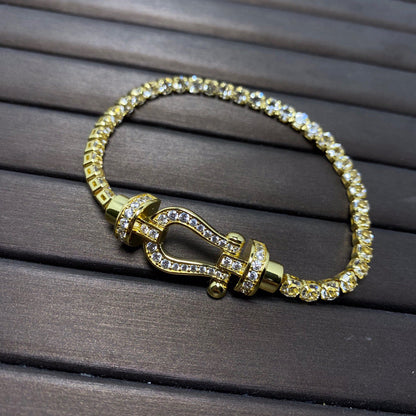 [Super Jewellery]FORCE  LARGE HORSESHOE FULL DIAMOND TENNIS BRACELET