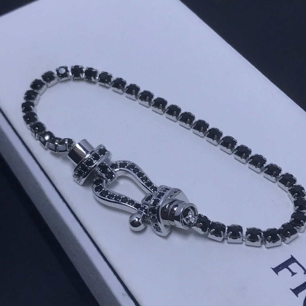 [Super Jewellery]FORCE  LARGE HORSESHOE FULL DIAMOND TENNIS BRACELET