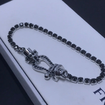 [Super Jewellery]FORCE  LARGE HORSESHOE FULL DIAMOND TENNIS BRACELET