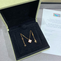 [Super Jewellery]CLOVER 9.5MM PINK MOTHER OF PEARL SINGLE FLOWER NECKLACE