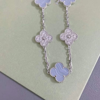 [Super Jewellery] CLOVER 5 MOTIF PURPLE CHALCEDONY BRACELET COLLECTION