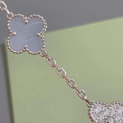 [Super Jewellery] CLOVER 5 MOTIF PURPLE CHALCEDONY BRACELET COLLECTION