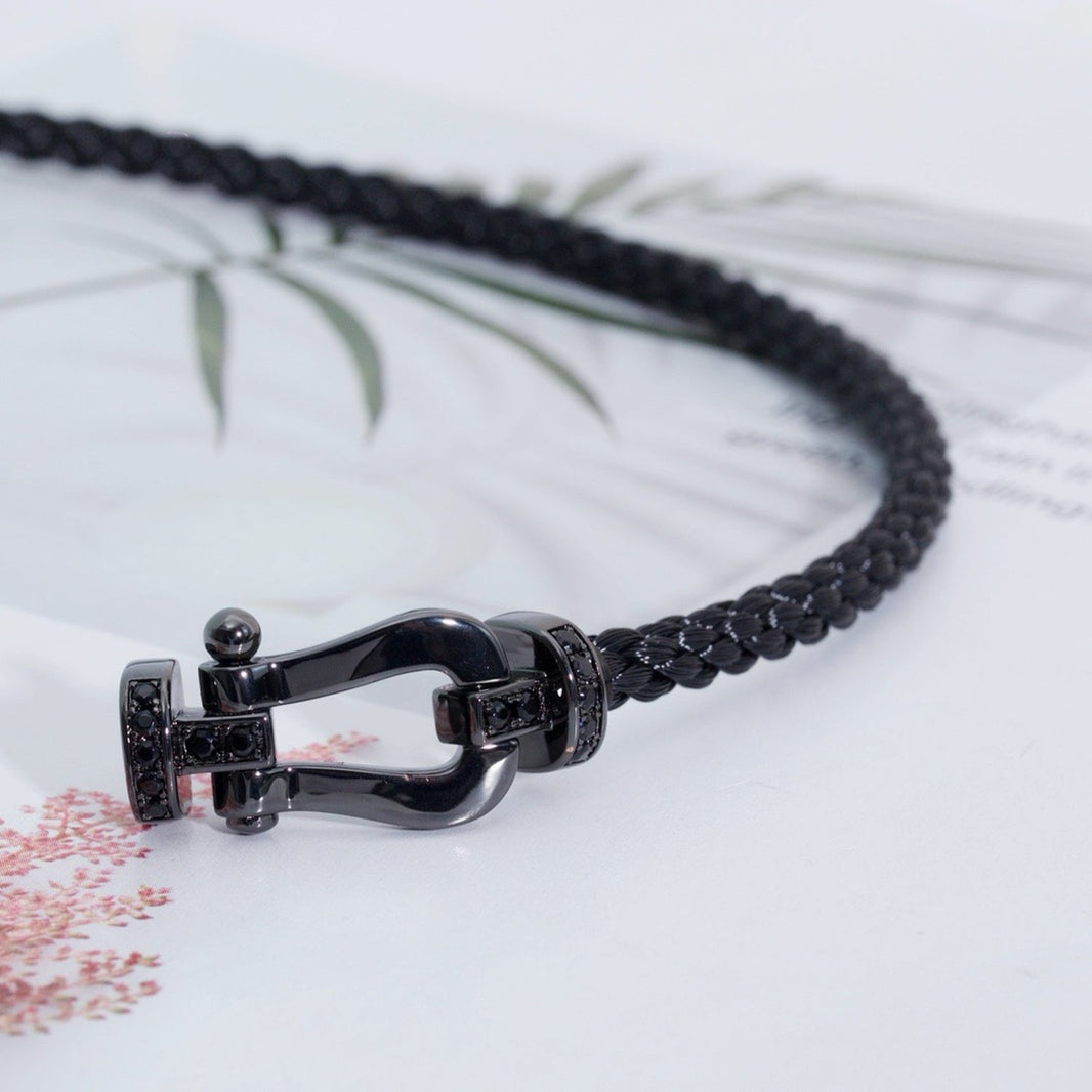 [Super Jewellery]FORCE LARGE SERIES HORSESHOE BLACK SAMURAI BRACELET