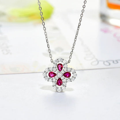 [Super Jewellery]LOOP NECKLACE FULL MOTIF DIAMOND 16MM MULTIPLE COLORS